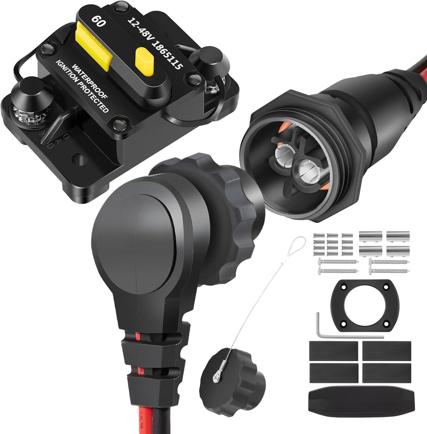 Sixcow MKR-28 Trolling Motor Plug and Circuit Breaker Kit