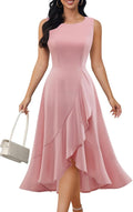 Women's Cocktail Party Tea Length Dress - Fit and Flare Modest Style
