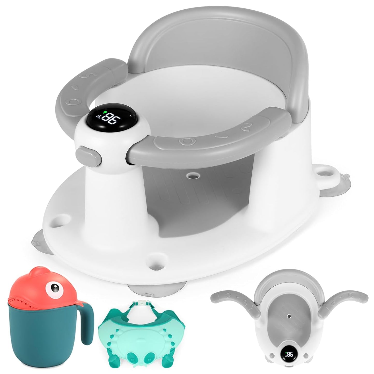 Baby Bath Seat with Thermometer for Safe and Comfortable Baths