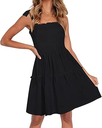 ZESICA Women's Summer Spaghetti Strap Mini Dress for Style