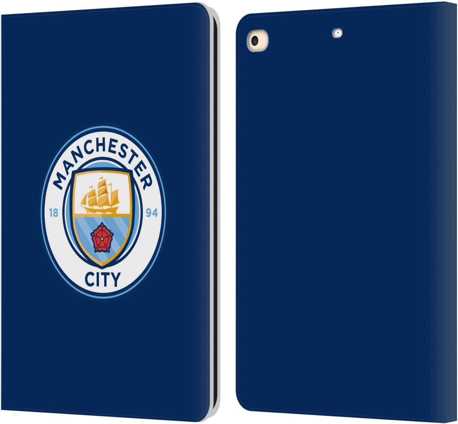 Manchester City FC Obsidian Leather Wallet Case for iPad 9.7