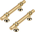 Haliwu 10 Pack Gold Cabinet Handles 3 in Center - Brushed Brass Pulls