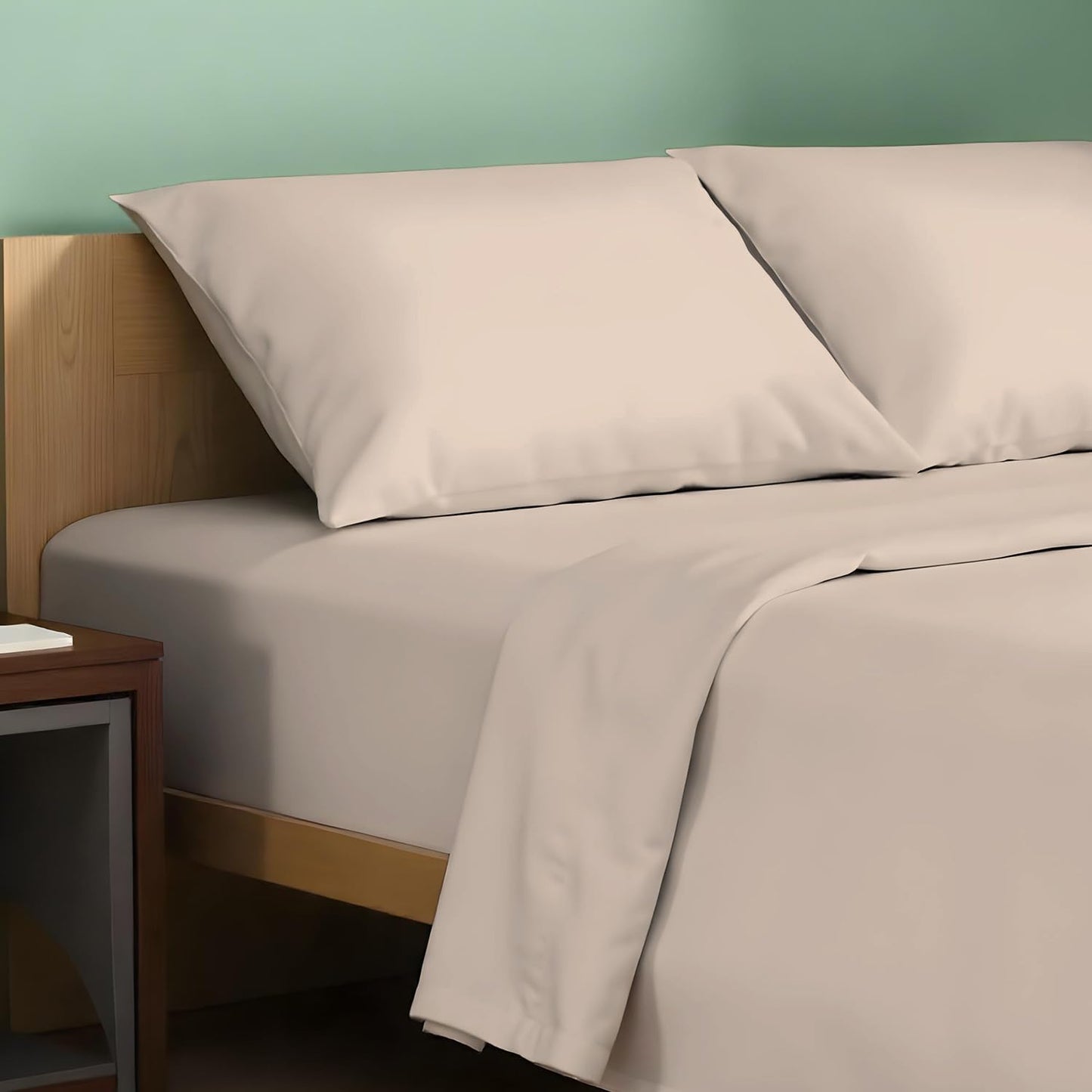 100% Organic Cotton Queen Percale Sheet Set for Cool Comfort