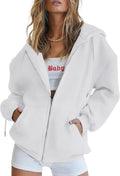 PRETTYGARDEN Women's Zip Up Y2K Hoodie Sweatshirt - Cozy Everyday Fit