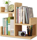 Wood Desktop Shelf Small Bookshelf Walnut Color - Compact Desk