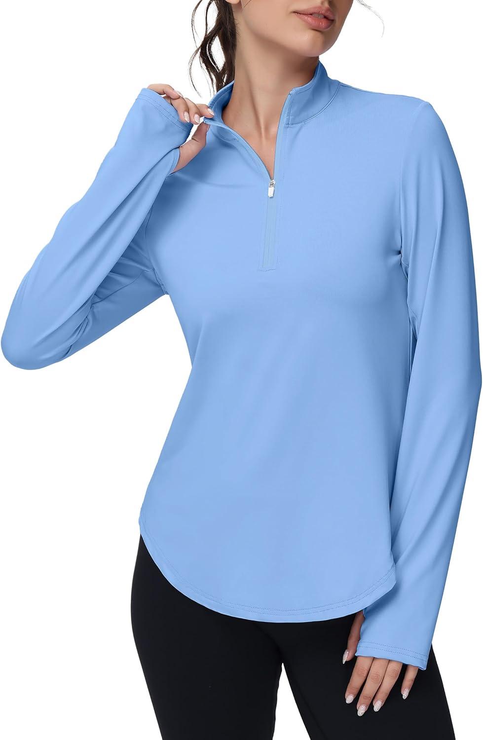 Women's Golf Polo Long Sleeve Workout Tops with UPF 50+ Protection