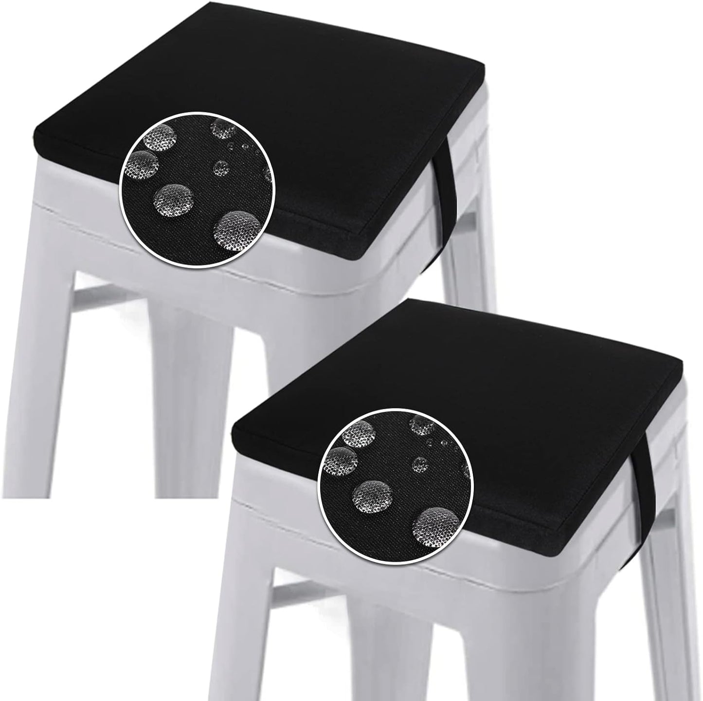 GUEGLSA Outdoor Bar Stool Cushions - Waterproof Square Seat Pads