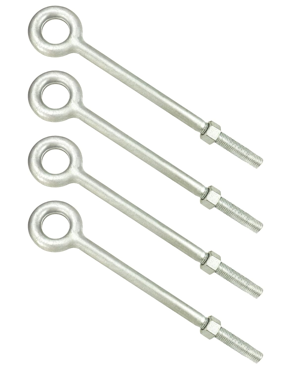 QWORK Eye Bolt with Nuts, 3/4ft' x 12ft' Galvanized Eye Bolt
