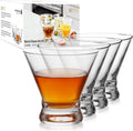 Set of 4 Stemless Martini Glasses - 8oz Modern Elegance