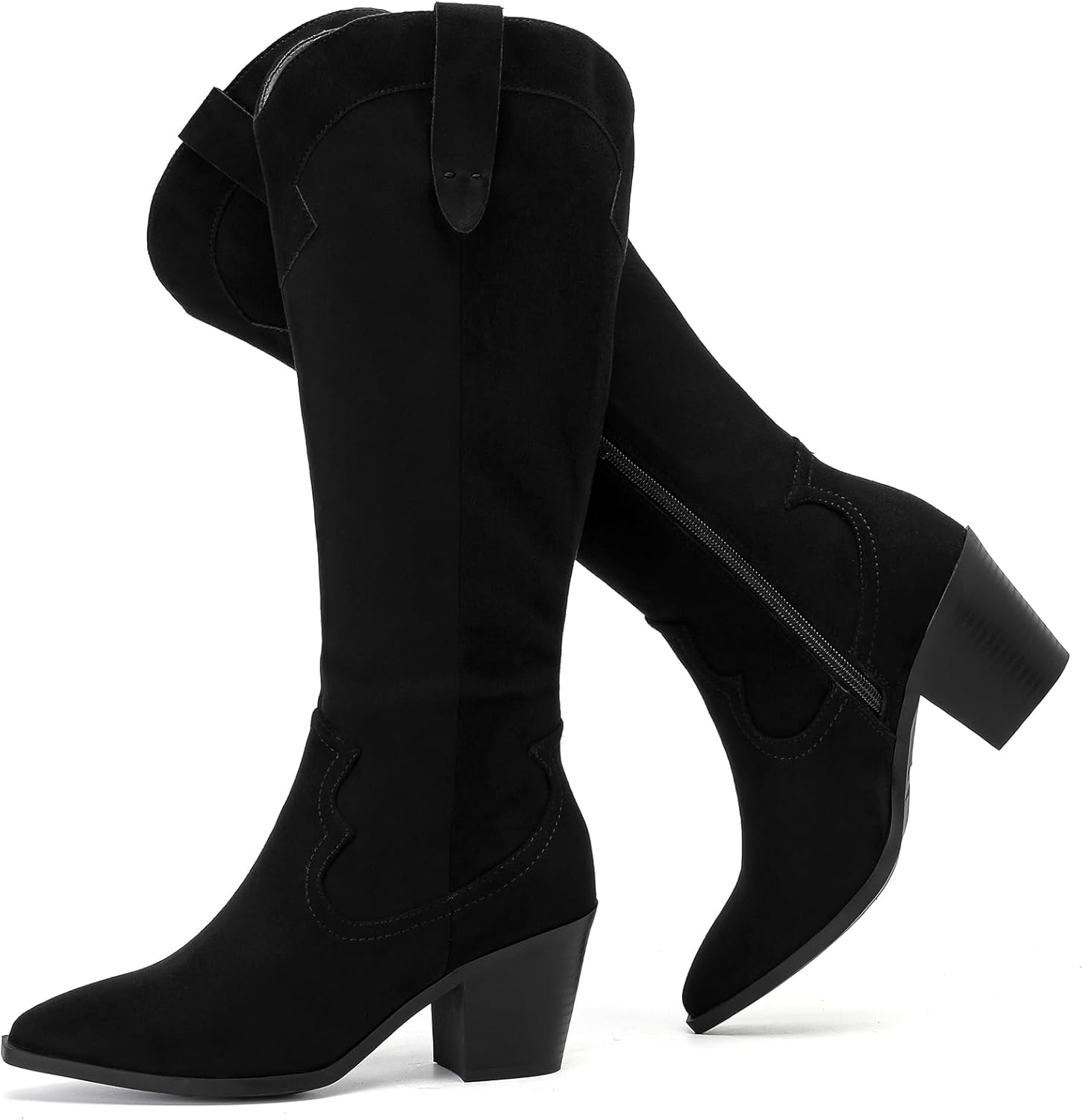 Stylish Women's Knee High Boots for Winter with Chunky Heel