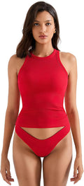 SUUKSESS Women Padded Cotton Ribbed Tank Top - Built-In (Style G2CB)
