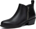 Athlefit Women's Ankle Boots Chunky Low Heel Comfortable (Style NT5C)