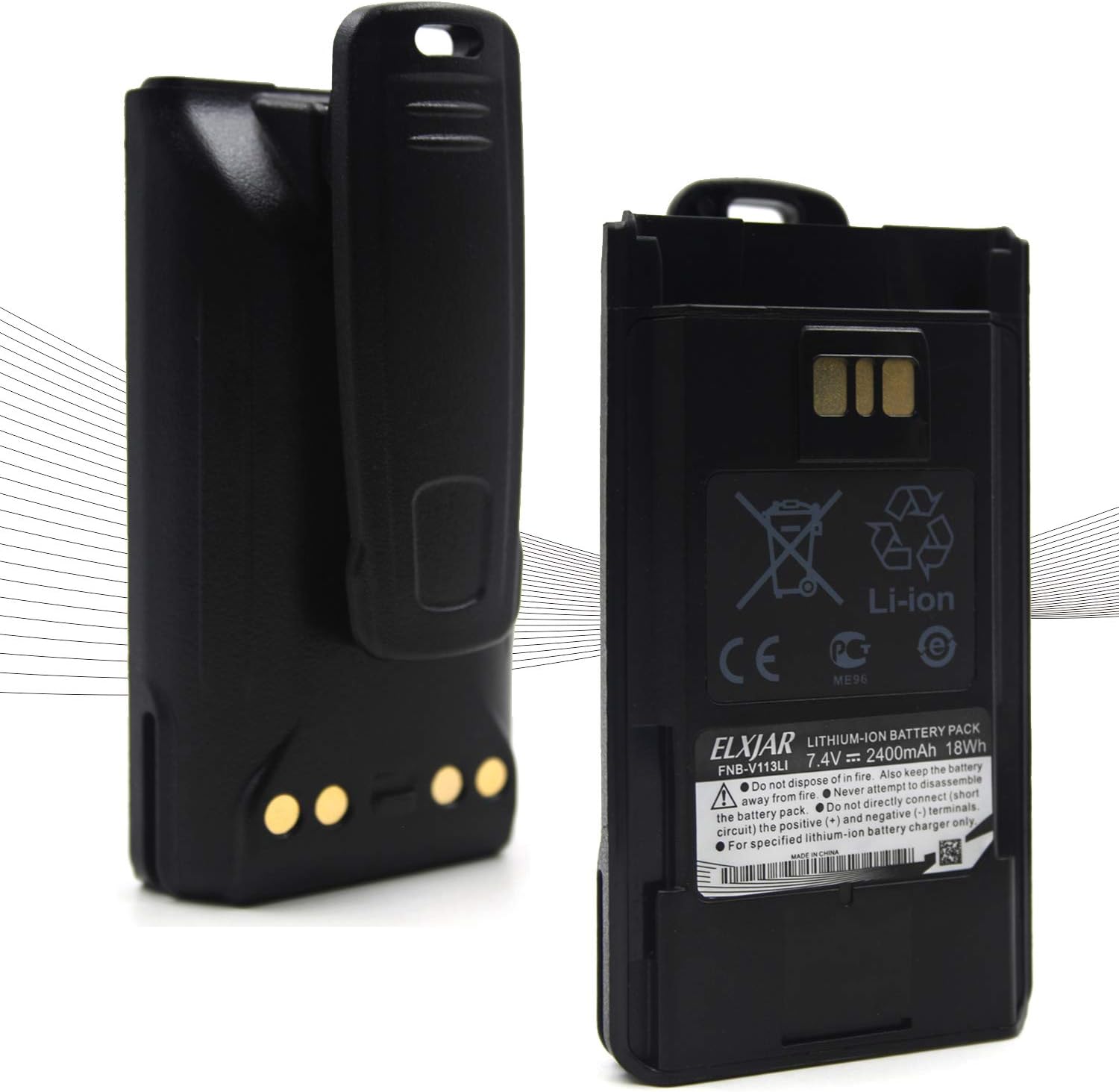 7.4V 2400mAh Li-Ion Two Way Radio Battery for Vertex Standard