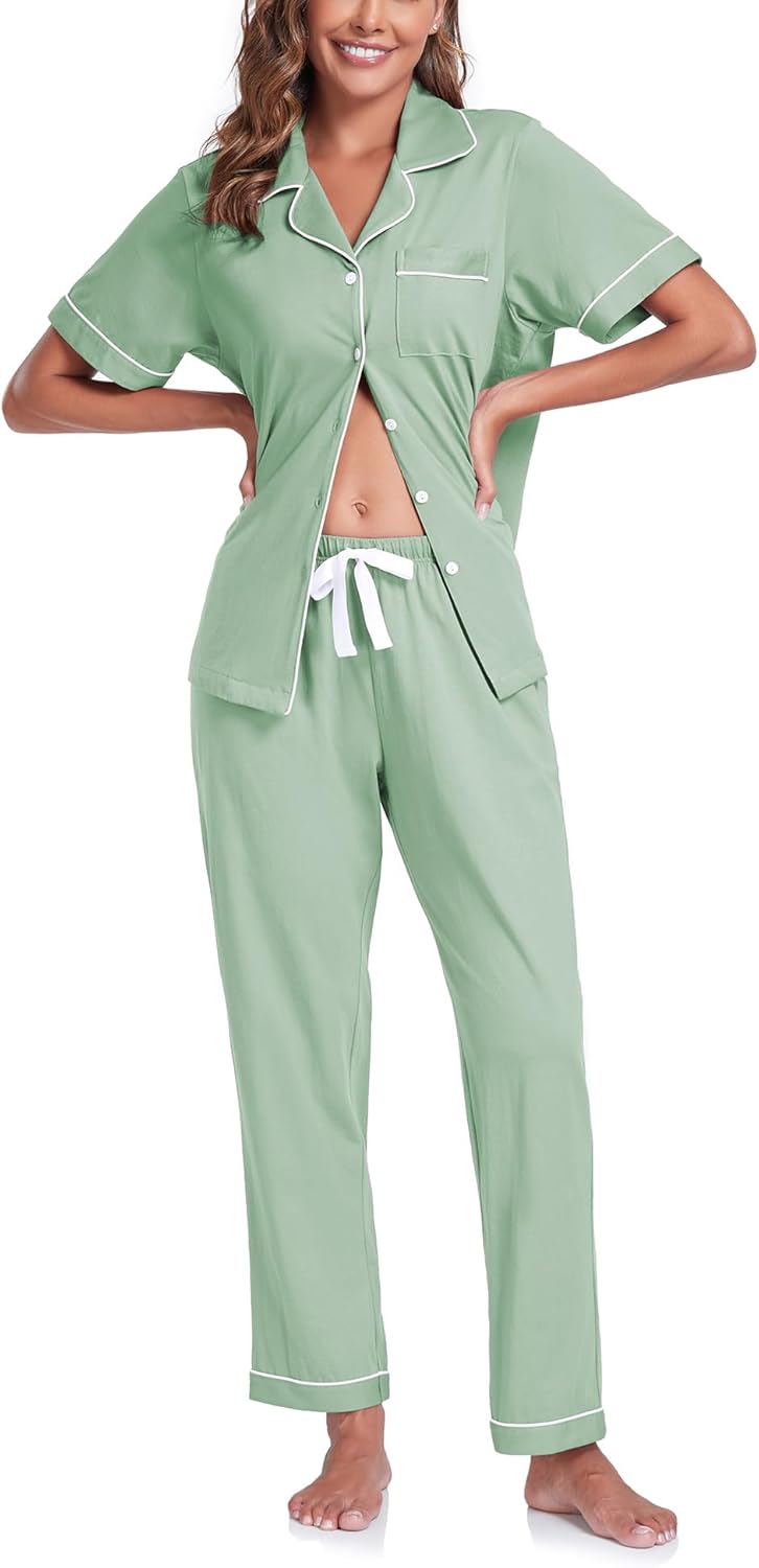 COLORFULLEAF Women's Cotton Pajama Set for Ultimate Comfort