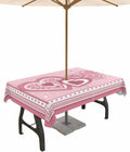 Romantic Pink Love Heart Tablecloth - Waterproof, 60x84in