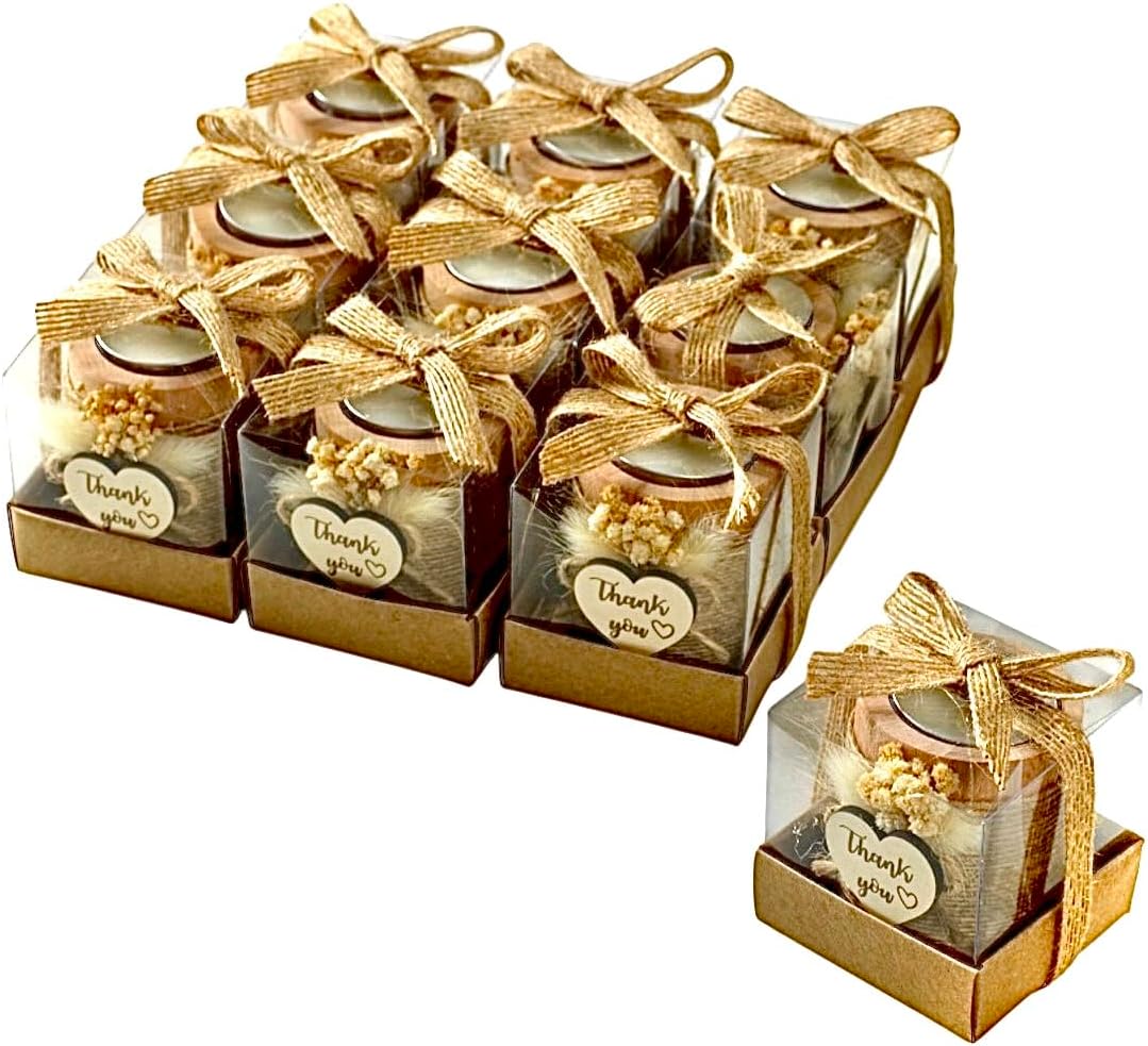 20 Pack Handmade Wooden Candle Holders for Unique Party Favors
