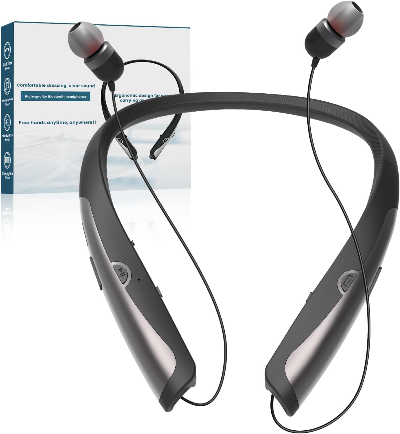 Bluetooth 5.0 Neckband Headphones with Noise Cancelling Features