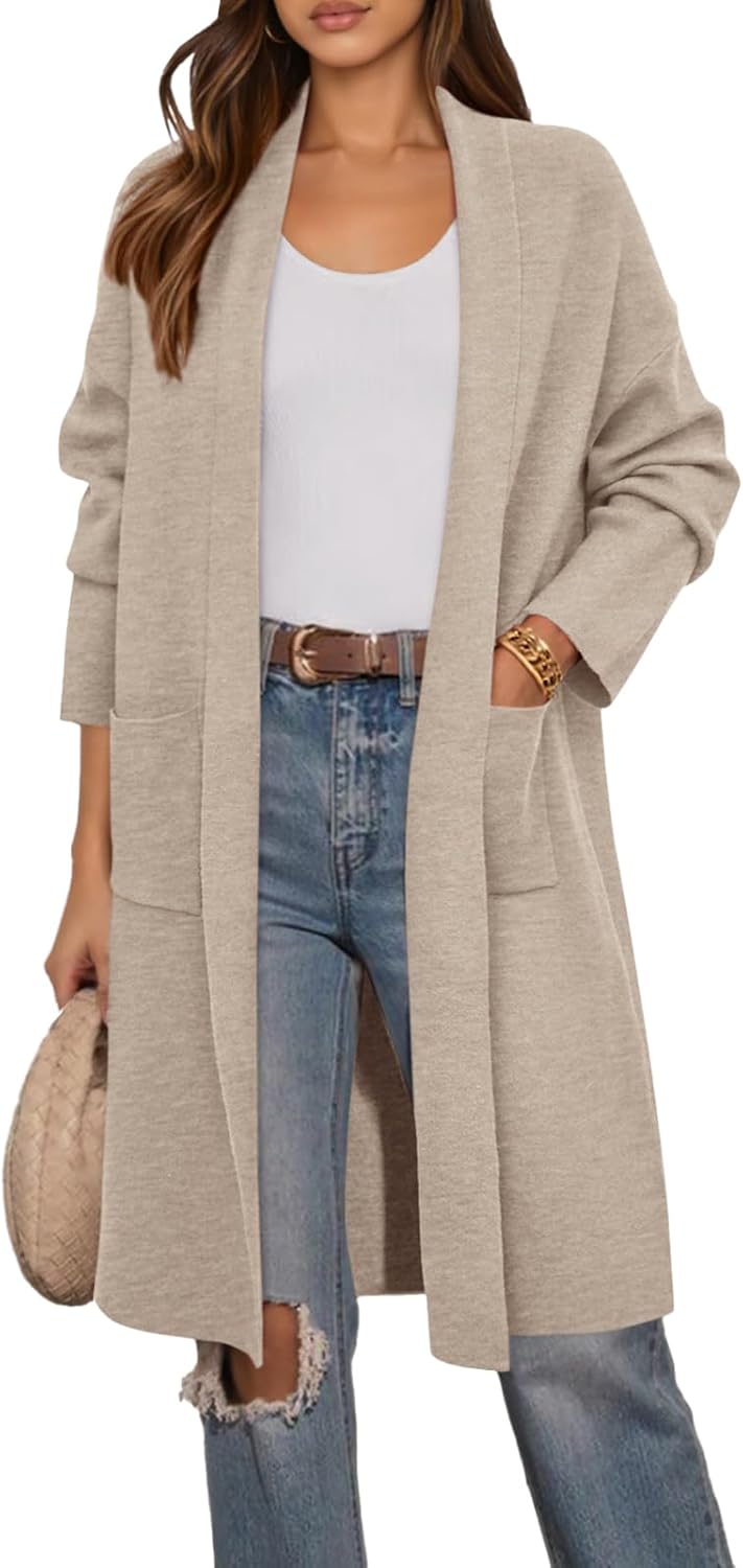 PRETTYGARDEN Long Sleeve Open Front Cardigan for Women 2025
