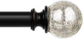 KAMANINA Curtain Rods Adjustable 32 to 144 in - Crackle Glass Finials