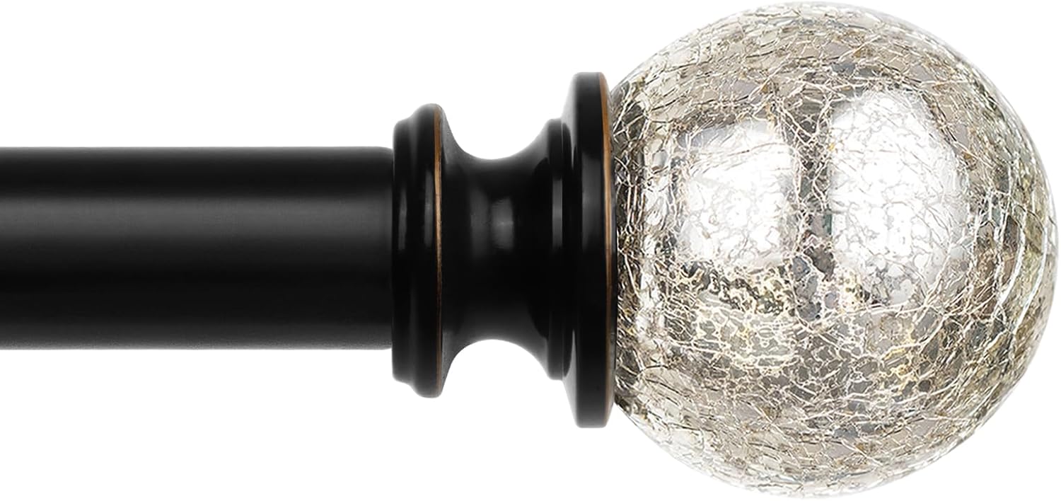 KAMANINA Adjustable Curtain Rods 32 to 144 Inches with Finials
