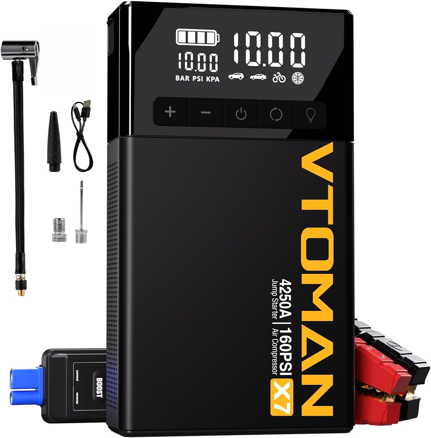 VTOMAN X7 Jump Starter: 4250A Power & Tire Inflator