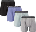 BAMBOO COOL Men's Boxer Shorts 4 Pack - Breathable Relaxed Fit fabric