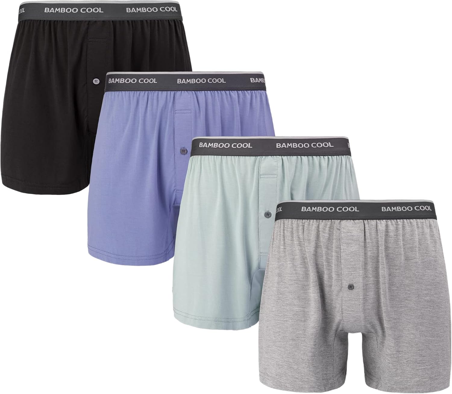 Ultra-Breathable Bamboo Boxer Shorts for Men - 4 Pack Comfort
