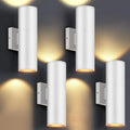 Outdoor Wall Lights 4Pack Integrated LED Cylinder Up Down Lights