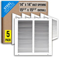 Return Air Grille 14x14 Duct Opening 5 Pack - Steel Cold Air Intake