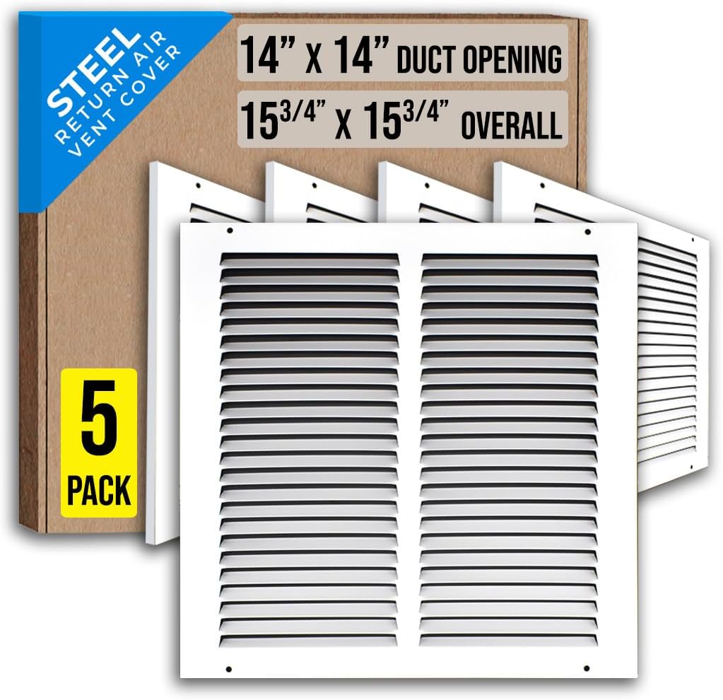 14x14 Steel Return Air Grille for Efficient Airflow and Aesthetics