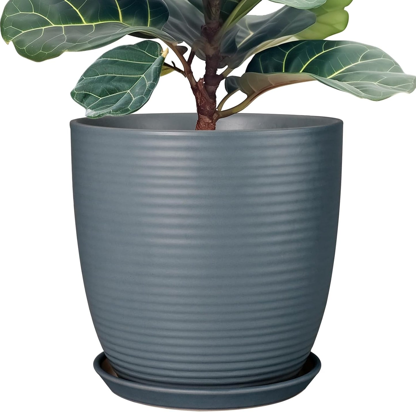 12 Inch Ceramic Planter Pot with Drainage Hole for Home Decor