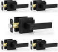 Matte Black Door Handles 5 Pack Privacy Lockset - Heavy Duty Levers