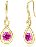 Dainty Infinity October Birthstone Drop Earrings for Women