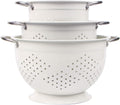 Rorence Powder Coated Steel Colanders Set of 3 - Durable Nesting