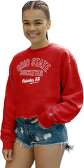 Ohio State Buckeyes Women's Crop Crewneck Sweatshirt - Team Color