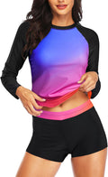 Two Piece Rash Guard Long Sleeve Swimsuit - UPF 50+ Sun Protection bra