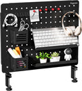 Clamp-on Desk Pegboard Desk Organizer - Large Magnetic Metal Peg Board