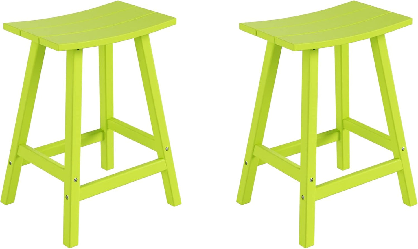 Malibu 2 Piece Set of 24 Height Outdoor Saddle Bar Stools