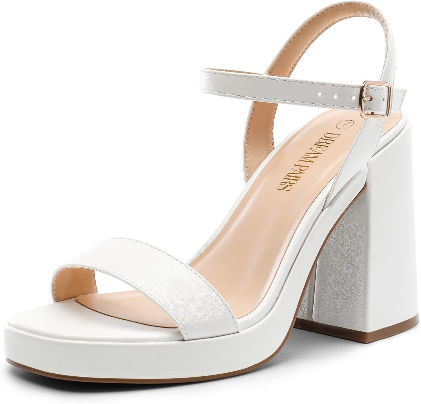 DREAM PAIRS Open Toe Chunky Platform High Heels for Women