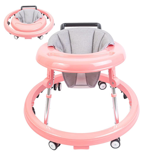 Adjustable Baby Walker with Wheels and Activity Center Features