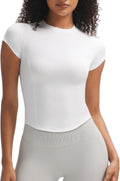 Aoxjox Women's Short Sleeve GEO Baby Tee Crop Top - Soft, Breathable