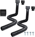7ft Long Gutter Downspout Extensions 3.1in OD Flexible Pipe - 2-Pack