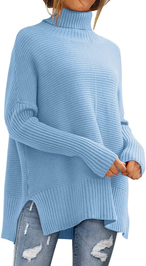 LILLUSORY Women's Oversized Turtleneck Sweater for Fall Style