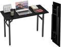 Small Computer Desk Folding Table - 43.3in Foldable Office Desk - Dark