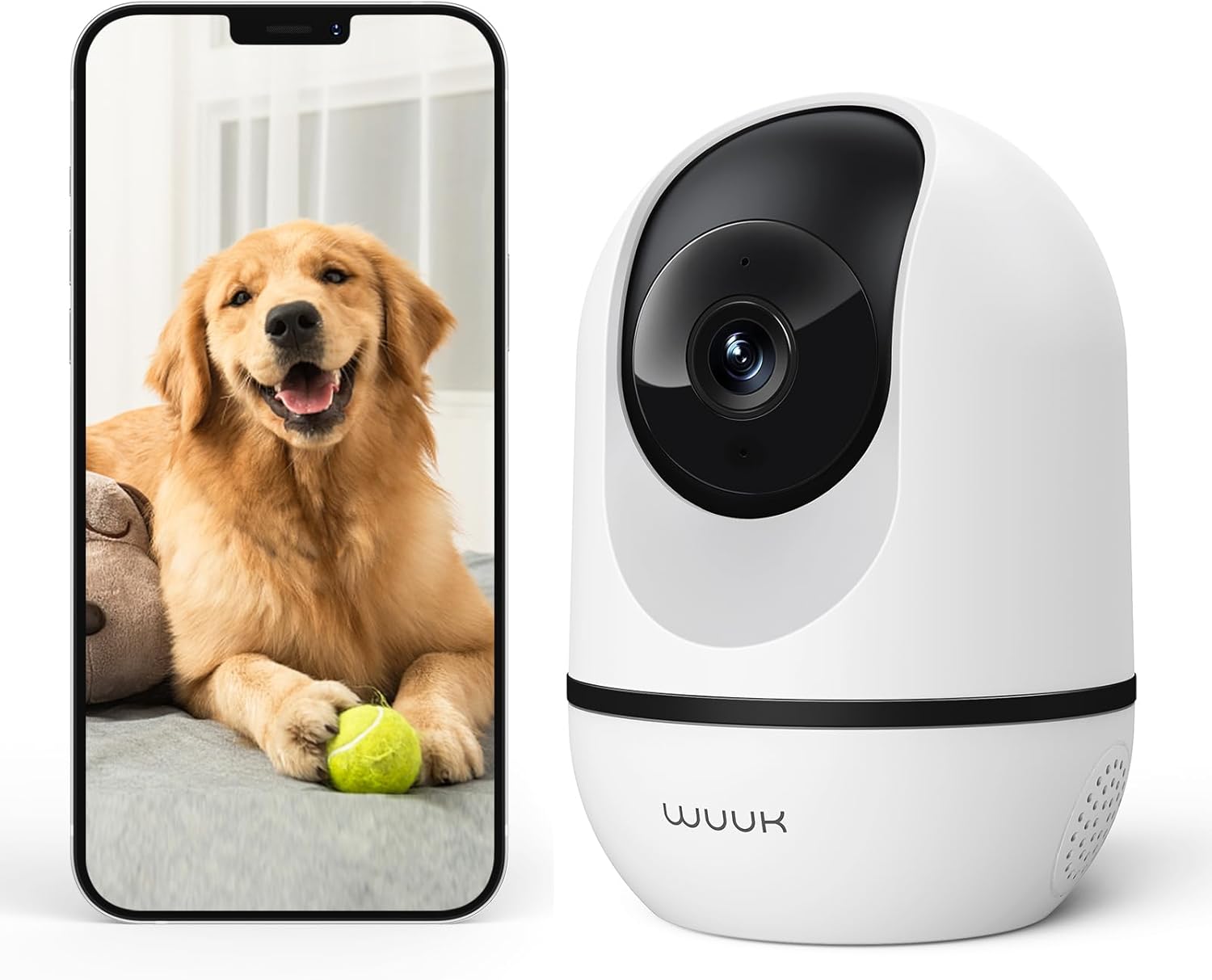 WUUK 4MP Indoor Security Camera with Night Vision & Audio