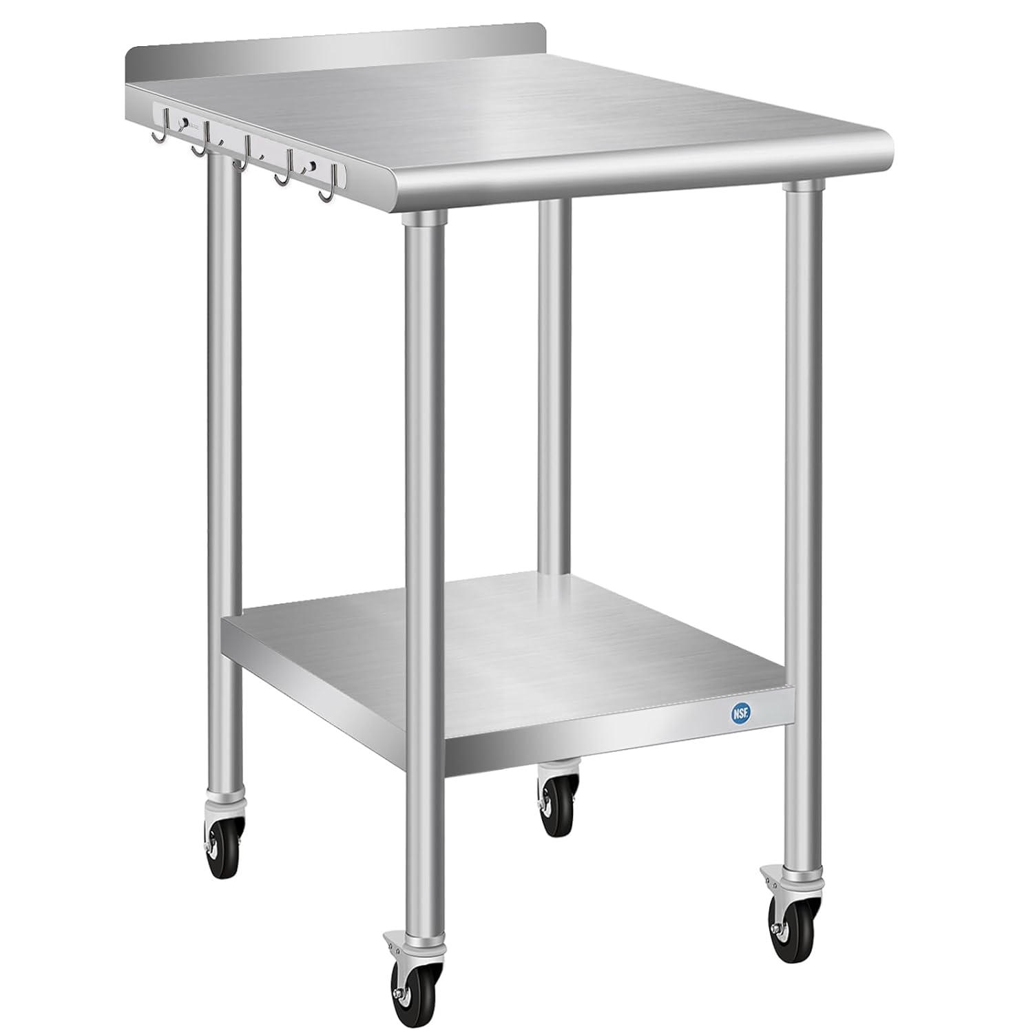Stainless Steel Table With Wheels for Home Kitchen and Restaurant