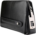 Fingerprint Lock Leather Handbag - Anti Theft Clutch Bag Wallet