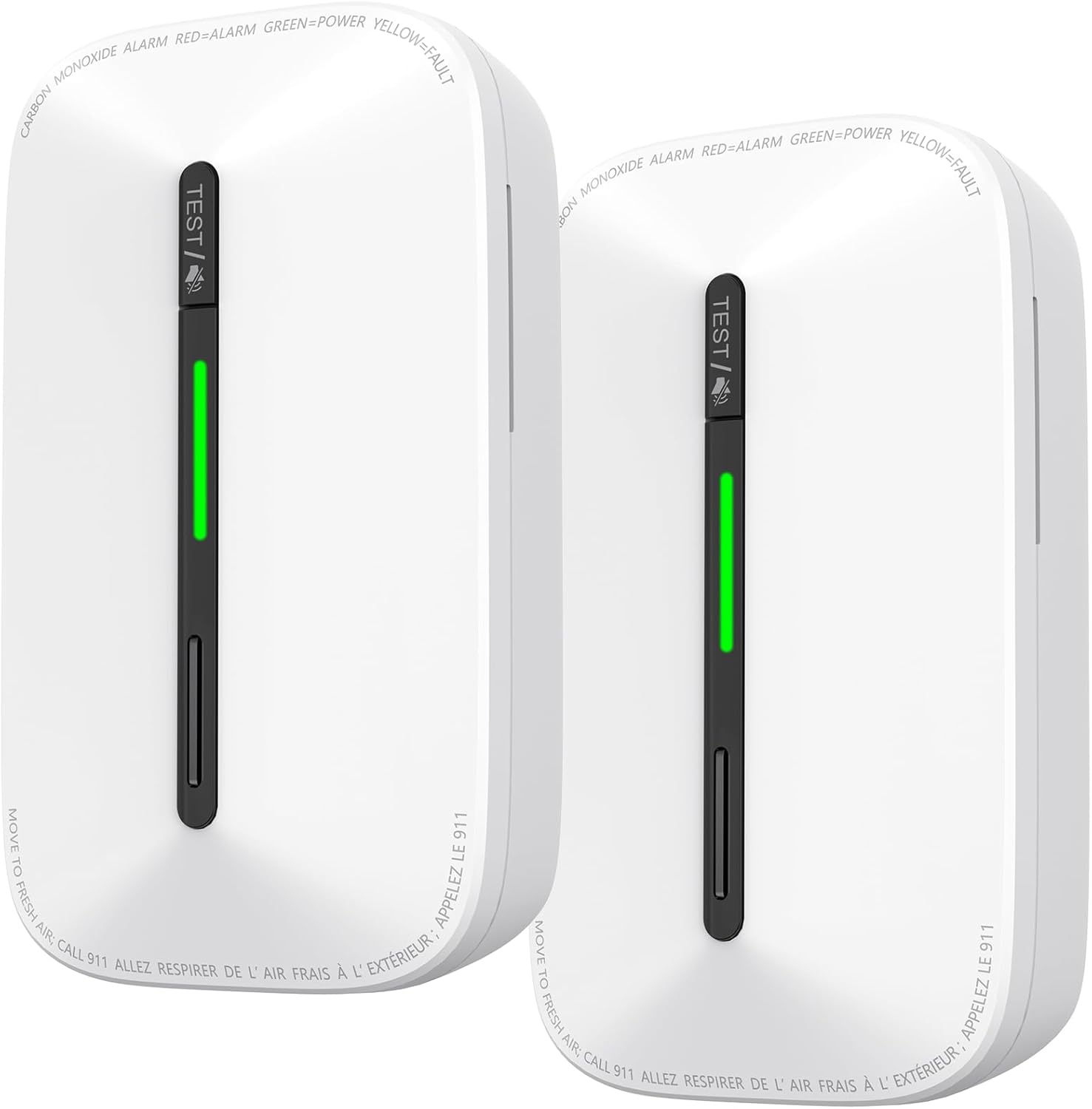 Carbon Monoxide Detectors Plug in with 10 Year Battery Backup