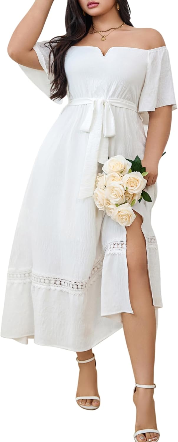 RWJ Women's Plus Size Maxi Dress for Cocktail Wedding Guests