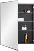 Black Bathroom Medicine Cabinet with Beveled Edge Mirror Door